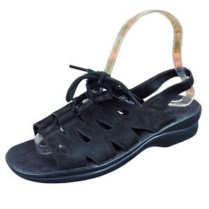 Cobbie Cuddlers Bernice Women Sandal 6.5 Wide Walking Comfort Black Leather